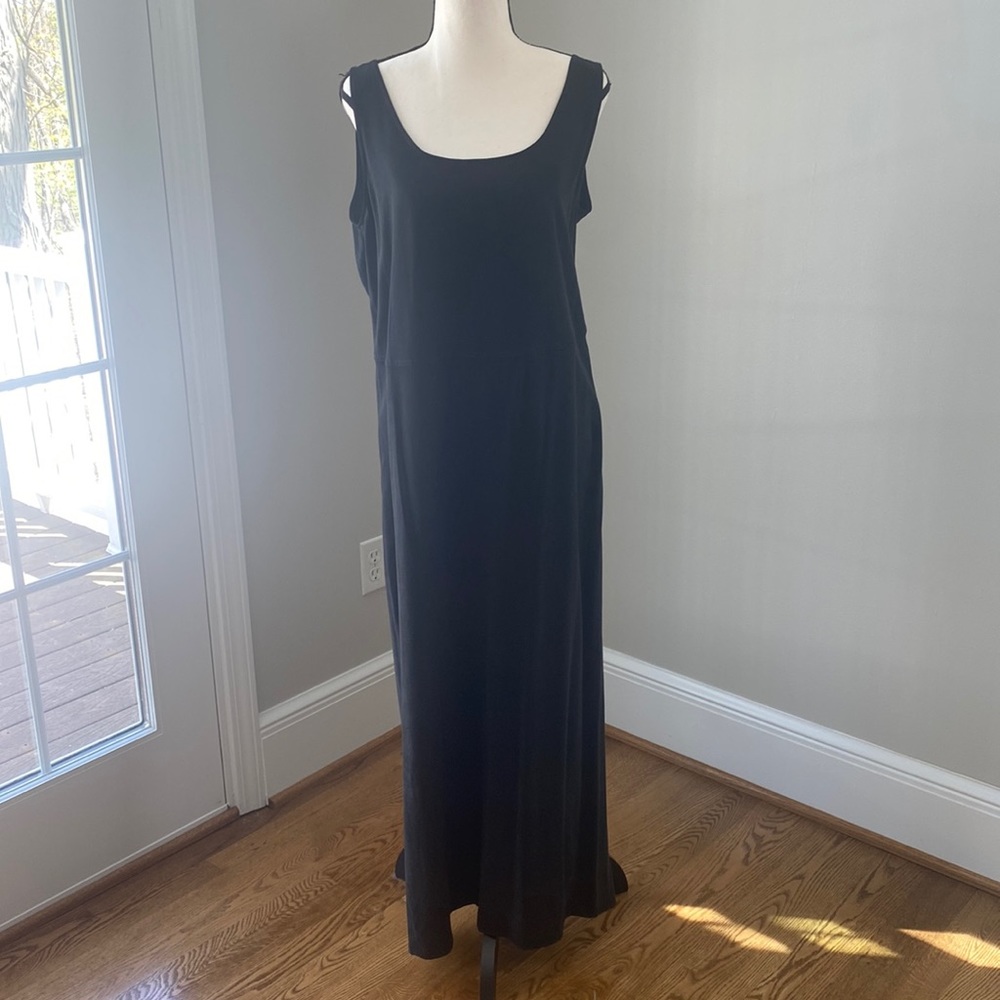 Vintage Larkspur Dress Company maxi dress black lagenlook sleeveless tencel soft